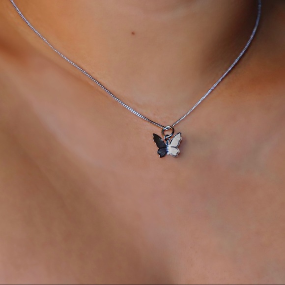 Silver Butterfly Necklace - Picture 2 of 2